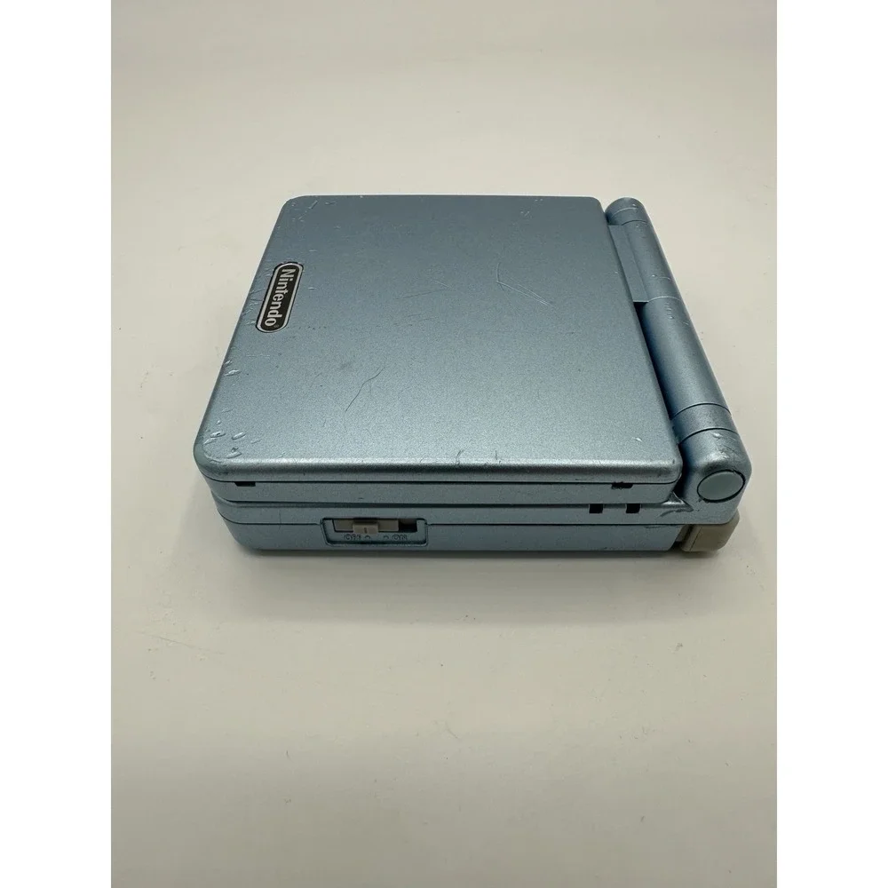 Game Boy Advance SP AGS-101 Pearl Blue w/ Box & Manuals Broken Screen